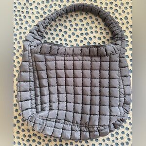 Free People “quilted carryall bag” in graphite. NWOT